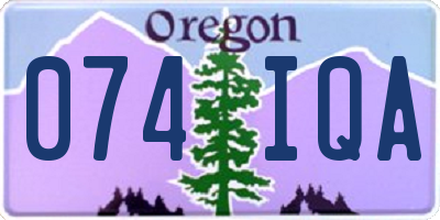 OR license plate 074IQA