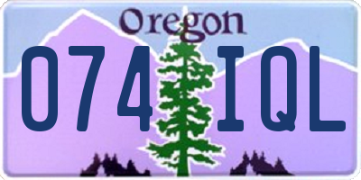 OR license plate 074IQL