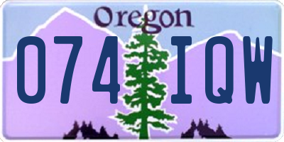 OR license plate 074IQW