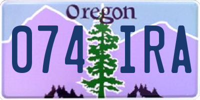 OR license plate 074IRA