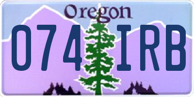 OR license plate 074IRB