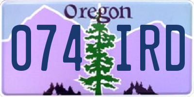 OR license plate 074IRD