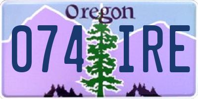 OR license plate 074IRE