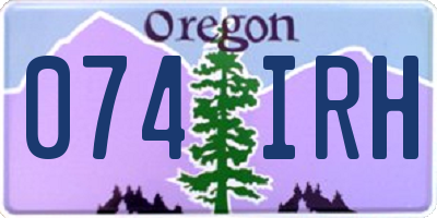 OR license plate 074IRH