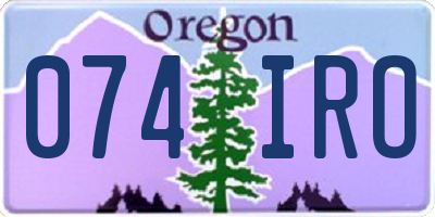 OR license plate 074IRO