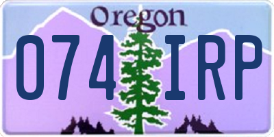 OR license plate 074IRP