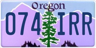 OR license plate 074IRR