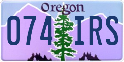 OR license plate 074IRS