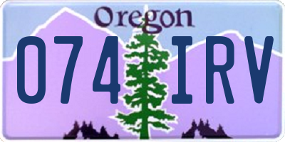 OR license plate 074IRV