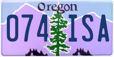 OR license plate 074ISA