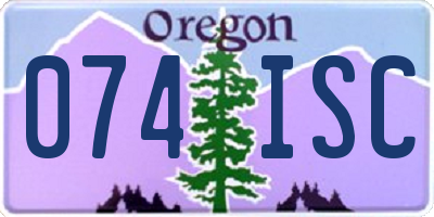 OR license plate 074ISC