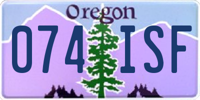 OR license plate 074ISF