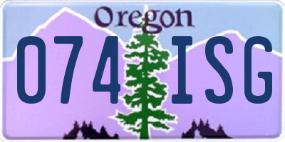 OR license plate 074ISG