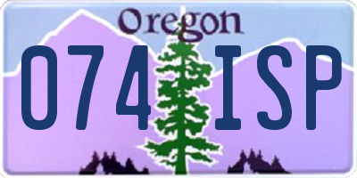 OR license plate 074ISP
