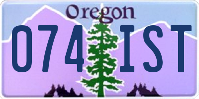 OR license plate 074IST
