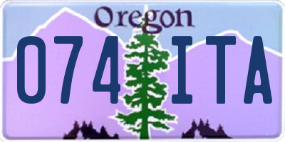 OR license plate 074ITA