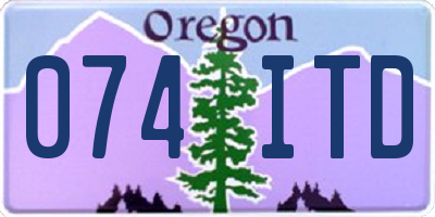 OR license plate 074ITD