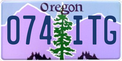 OR license plate 074ITG