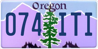OR license plate 074ITI