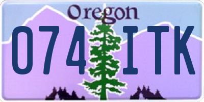 OR license plate 074ITK