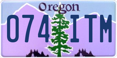 OR license plate 074ITM