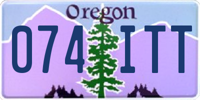 OR license plate 074ITT