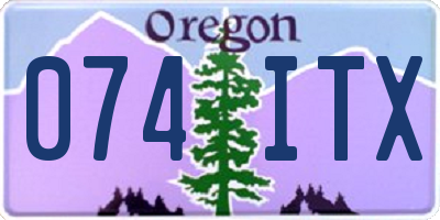 OR license plate 074ITX