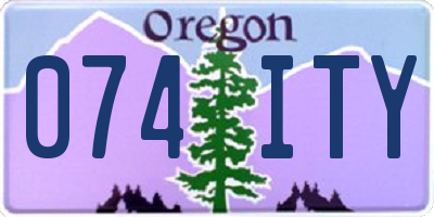 OR license plate 074ITY
