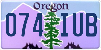OR license plate 074IUB