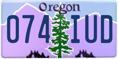 OR license plate 074IUD