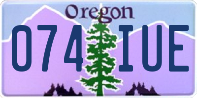 OR license plate 074IUE