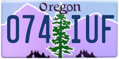 OR license plate 074IUF