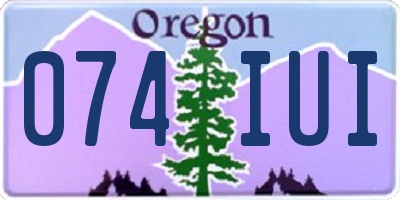 OR license plate 074IUI