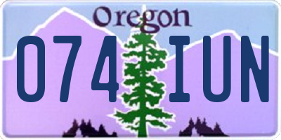 OR license plate 074IUN