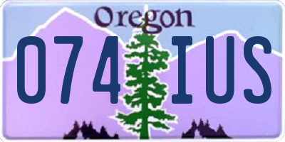OR license plate 074IUS