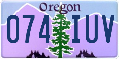 OR license plate 074IUV