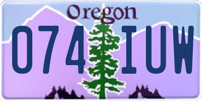 OR license plate 074IUW