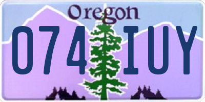 OR license plate 074IUY