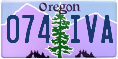 OR license plate 074IVA