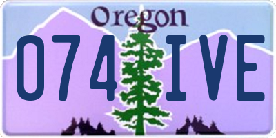 OR license plate 074IVE