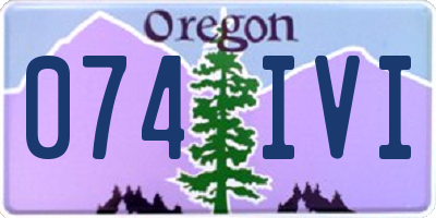 OR license plate 074IVI