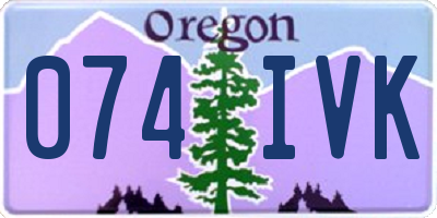 OR license plate 074IVK