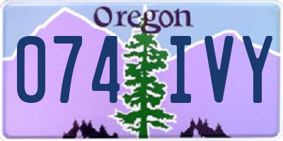 OR license plate 074IVY