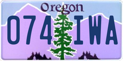 OR license plate 074IWA