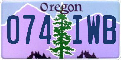 OR license plate 074IWB
