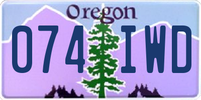 OR license plate 074IWD