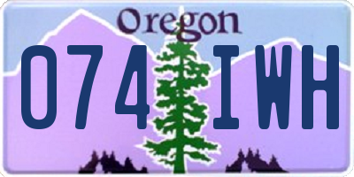 OR license plate 074IWH