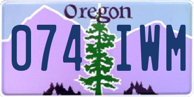 OR license plate 074IWM