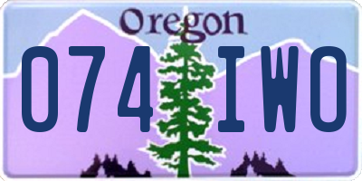 OR license plate 074IWO