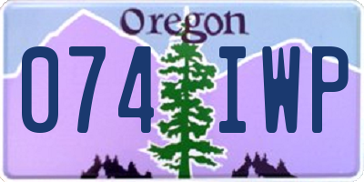 OR license plate 074IWP